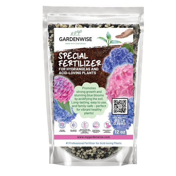 GARDENWISE Slow Release Hydrangea Fertilizer with Iron & Sulfur –