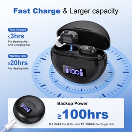 K&FCOPTEE Rechargeable Hearing Aids Seniors Digital Sound Amplifier with Charging Case