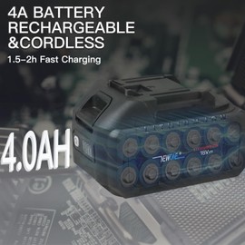 NEWONE Impact Wrench for MaKita 20v Battery,1200N.m(925ft-lbs) Brushless 1/2 inch Impact Wrench, 1800RPM High Torque Impact Gun, 4.0Ah Battery, Charger, 5 Sockets, Electric Impact Wrench for Car Home