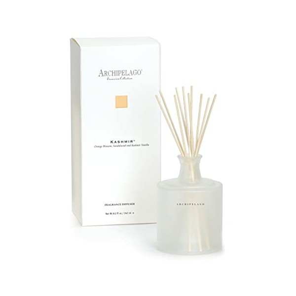 Archipelago Botanicals Kashmir Reed Diffuser. Includes Fragrance Oil, Frosted Glass