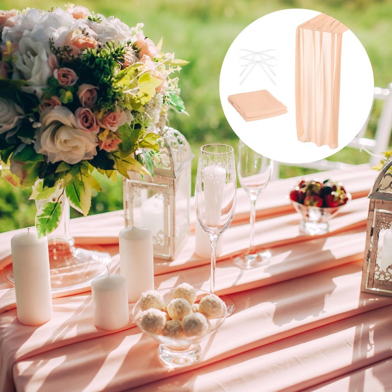 sourcing map 10 ft Chiffon Table Runner 28 x 120