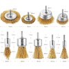 BEAUGIREW Drill Wire Brushes, 9 Pieces Brass Coated Wire Brush
