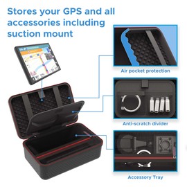 Digicharge Carry Case For 8'' Sat Nav Garmin Drivesmart 86, Camper 895, Camper 890, Dezl LGV820, Dezl LGV810 8 Inch GPS Case With Storage For All Accessories Inc. Suction Mount