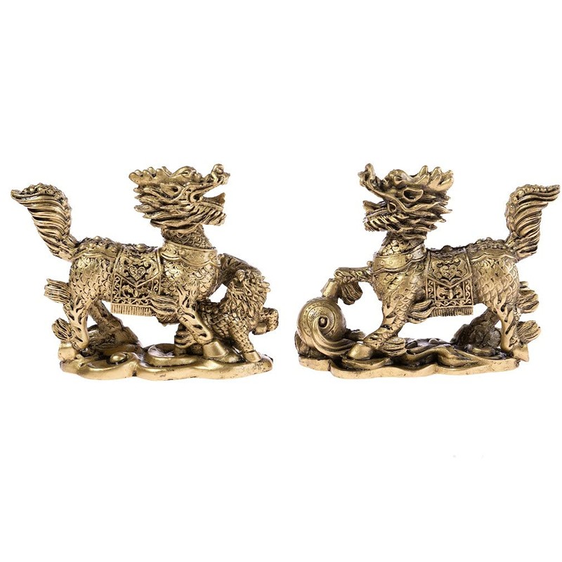 lachineuse Qilin Gold, Harz, 12 x 10 x 15 cm