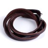 URBAN JEWELRY Deep Coffee Leather Wrap Cuff Men's Genuine Bracelet