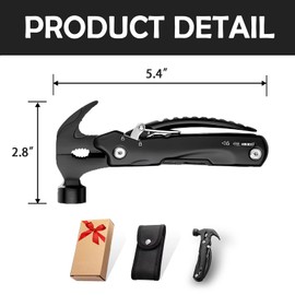 Stocking Stuffers Gifts for Men Dad, Camping Accessories 12 in 1 Hammer Multitool Christmas Birthday Gifts for Mens Grandpa Dad Son, Tool Gadgets