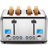 Roter Mond Countdown Stainless Steel 4 Slice Toaster with Bagel,