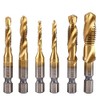 Bestgle Tap Drill Set, Hexagonal Shaft Woodworking Drill Set, 6