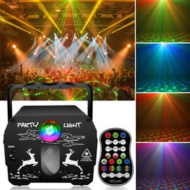 LED Discolicht Partylicht, Discokugel Deko, DJ Disco Licht Party Lichter, LED Musikgesteuert Mit 60-Beleuchtungsmodi für Weihnachtsdeko Kinder Geburtstag Party Buehnenlicht Karneval 2