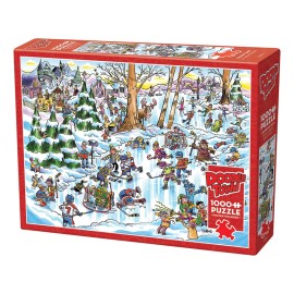 cobble hill Rompecabezas Doodletown Hockey Sobre Hielo 1000p Cobble Hill