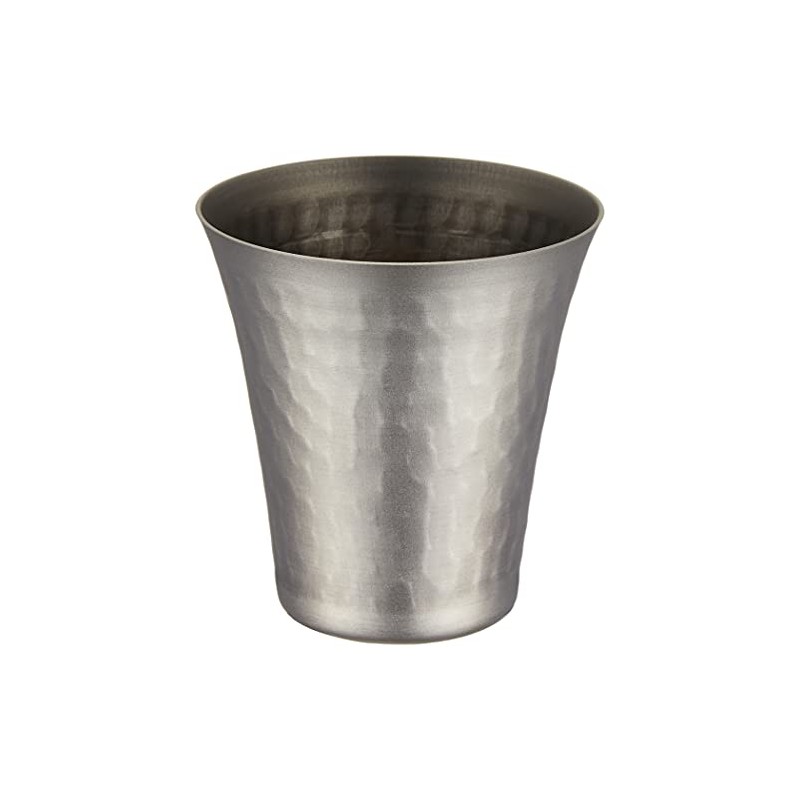 Nagao Tsubamesanjo TW-11 Titanium Sake Glass, Hammered, 2.4 fl oz