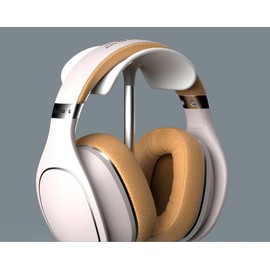 DC DREWCHAN Headphone Stand White, Desk Headphone Stand with Headphone Cable Storage Clip, Heavy Duty Gaming Headset Stand with Base Curved Storage for AirPods Max, Beats, Bose,Sony and More