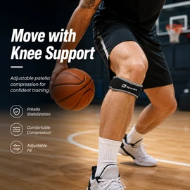 Adjustable Patella Knee Strap for Sports Support – Compression Tendon Band for Basketball, Running & Training