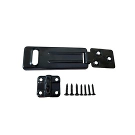 QCAA Security Concealed Hasp & Staple, Steel, 3-1/2", Black Coated, 1 Pack, Made in Taiwan