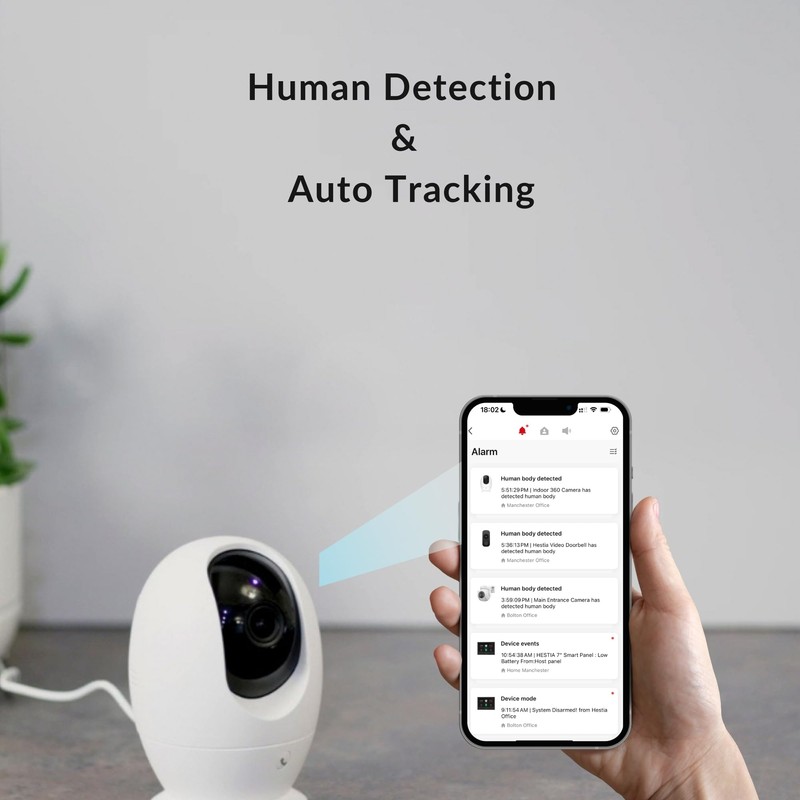 HESTIA Indoor Pan/Tilt Auto Tracking Camera with 124gb MicroSD Card,