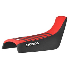 Enjoy Mfg Seat Cover - Compatible Fit for 1993-2024 Honda XR 650L - #215 Logo (Black Sides/Red top/Black Ribs)