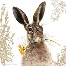 Pollyanna Pickering Countryside Collection Card - Hare & Sunflower