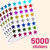 8 Colours, 5000 Pack, Foil Star Metallic Stickers, 15mm