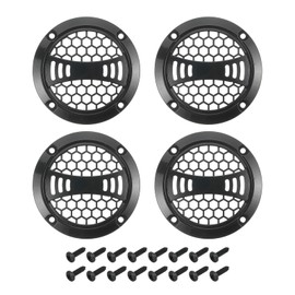 MECCANIXITY 4 Pcs 2inch Black Speaker Grill Mesh Plastic Woofer Guard Protector Dust Cover Black Decorative Circle Plastic Frame with Screws for Home Audio Car Speaker Replacement