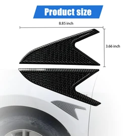 2 PCS Car Fender Side Vents, Fender Decorative Stickers, Air Flow Intake Hole Grille Auto Exterior Accessories Universal Modification, Air Wing Vent Trim Cover (Carbon Fiber Black)