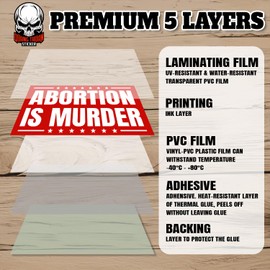 Abortion is Murder | Bumper Sticker or Car Magnet | Anti Abortion Protest Political Civil Rights Political Magnetic Bumper Decorations for Cars [7.5x3.75]