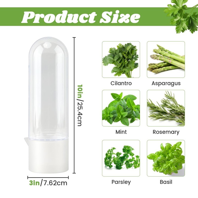 Giyochie Fresh Herb Saver Cilantro Storage Containers for Refrigerator, Transparent