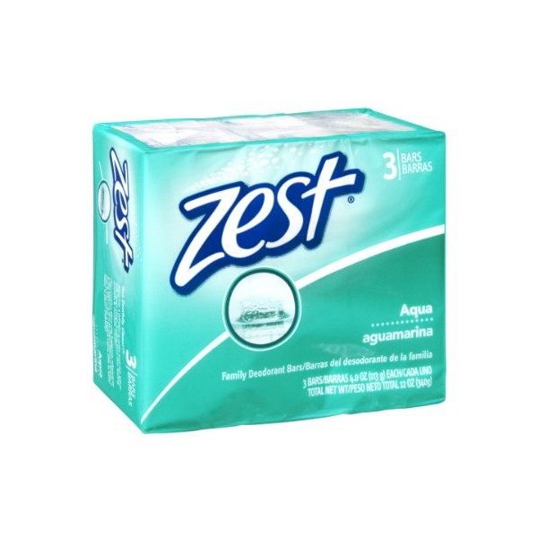 Zest Aqua Deodorant Bar Soap 3 ct