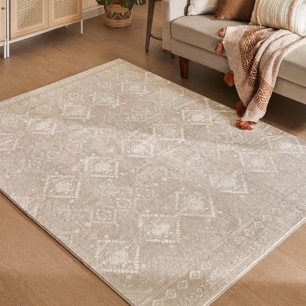 SONGMICS HOME Area Rug, 5x7 ft Rug for Bedroom, Non-Slip