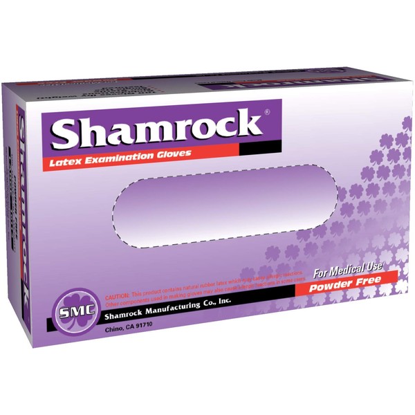 Shamrock 10112-M-bx Med Glove, thin, No Powder, Slick Surface Latex, Medium, Natural