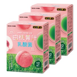 NIHON YAKKEN 金の青汁(R) 白桃青汁×乳酸菌 (12袋 × 3箱) 国産 白桃 (すっきり飲める/さわやかな 甘み) 野菜不足 サポート (食物繊維/乳酸菌) 純国産大麦若葉