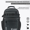 KUNN Tool Backpack with Wheels, Heavy Duty Rolling Tool Bag