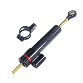 Motorcycle 10" Steering Damper Adjustable Damper Universal Steering Stabilizer For Street Bike Safety Control Carbon Fiber (Carbon Fiber 10")
