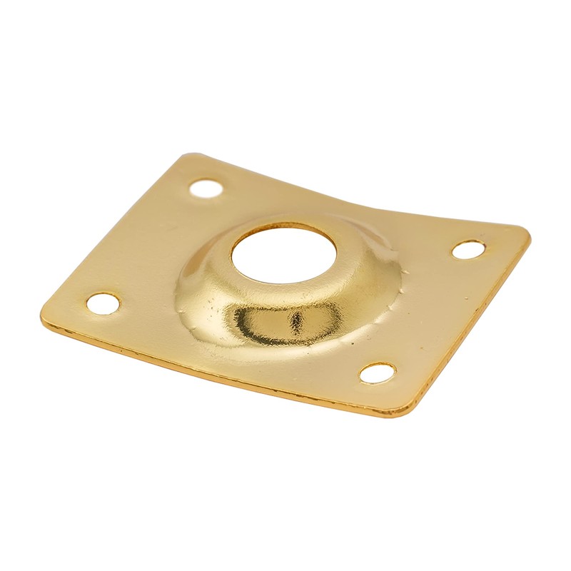 Musiclily Basic Rectangular Guitar Jack Plate for Electric Guitar/Bass, Gold