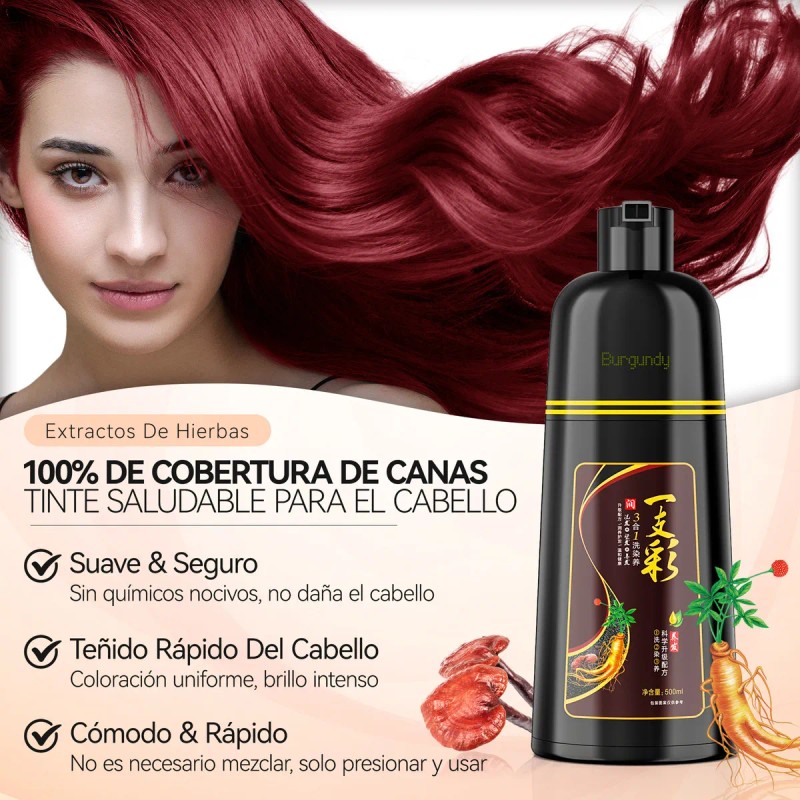 Champ Para Cubrir Canas, Tinte Instantneo Para Cabello
