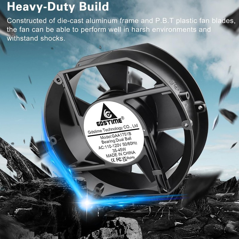 GDSTIME Axial Fan 17251, 110V 120V AC 172mm x 150mm