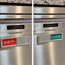 Upgrade your dishwasher with the functional kitchen accessories: Dishwasher Clean Dirty Sign for Status Updates - Dishwasher Magnet with Slider Design [Choose your Language] (French)