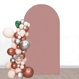 SINSSOWL 7.2 FT Arch Backdrop Cover Spandex Arch Cover Fitted Wedding Arch Backdrop Fabric Cover for Reception Bridal Shower Birthday Party Gender Reveal Backdrop Decoration (Dusty Rose)