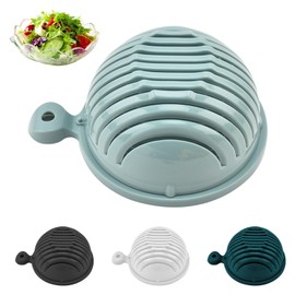 MUNSKT Fruit and Veg Cutter Bowl, Non-Stick Vegetable Chopper Slicer,Vegetable Cutter Multifunctional Vegetable Slicer - Salad Accessories Portable Salad Tool Vegetable Choppers (Blue)