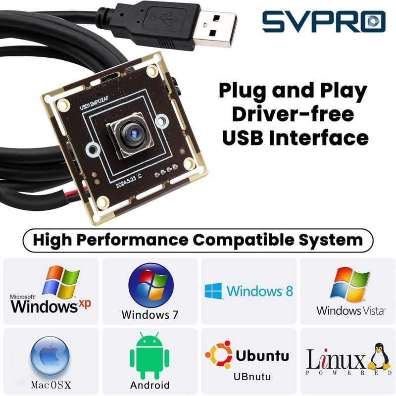 Svpro 12MP Auto Focus USB Camera Module 4K 30fps Webcam