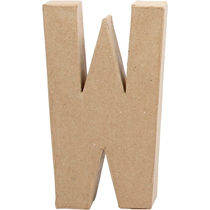 Creativ 26622 20.5 cm 1-Piece Papier Mache Letter W, Beige