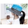 Kids Girls Ponytail Sun Hat Outdoor UV-Protection Foldable Mesh Wide-Brim
