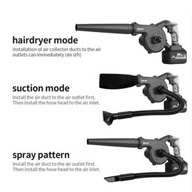 Leaf Blower 21V Electric Cordless Leaf Blower Indoor Vacuum Cleaner Dual Purpose Suitable for Yard Cleaning, Lawn Care, Blowing Fallen Leaves and dust, etc.