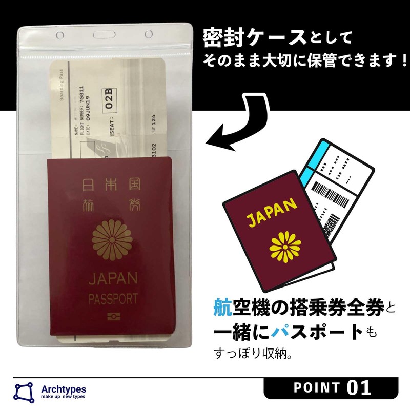 Archtypes Ticket Holder, Neck Hanger, Waterproof, Passport Case, Ticket Case,