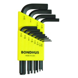 Bondhus (bondasu) Hex Wrench Set Short 12 Piece Inch Type HLX12S