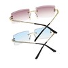 TSGRAYT Rimless Rectangle Sunglasses for Women Frameless Square Glasses for