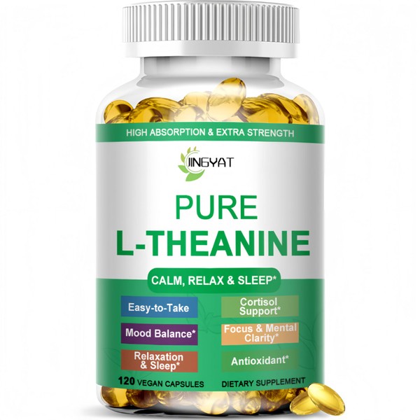 L Theanine Softgels, Extra Strength Pure L-Theanine 400mg for Stress