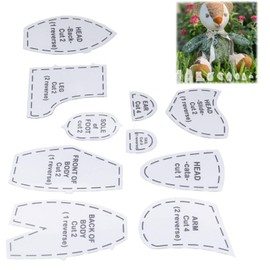 Tissting Pack of 10 Memory Bear Template Pattern, 12 Inch Acrylic Memory Bears Sewing Pattern Template Ruler Set with Reusable Kit