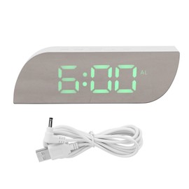 LED Digital Clock 12/24 Hour Conversion Adjustable Brightness Bedside Alarm Clock GHY-0801Green