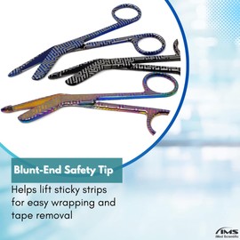 Engraved Nurse Lister Bandage Scissors Colorful Stainless Steel 5.5" Shears for Vet Tech Nursing Students Paramedics in Maze Sequence Print (Set of 6 Colors)