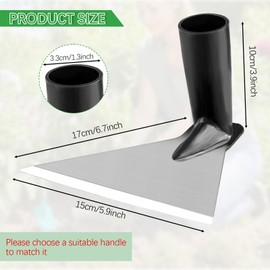 Multifunctional Garden Hoe, 15CM Garden Triangular Hoes Weeding Tools Manganese Steel Hoe Replacement Head Outdoor Garden Weed Remover Tools for Weeding, Soil Loosening, Farm Planting - NO HANDLE (2#)
